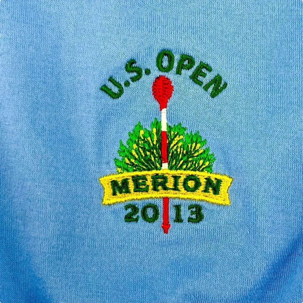 Polo Golf Ralph Lauren Polo Shirt Blue Pima Cotton U.S. Open Merion 2013 L 10222